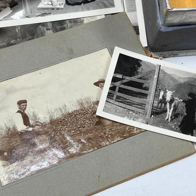 Vintage Lot of Black & White Photographs Family Artifacts Keepsakes Antique Cabinet Cards & More