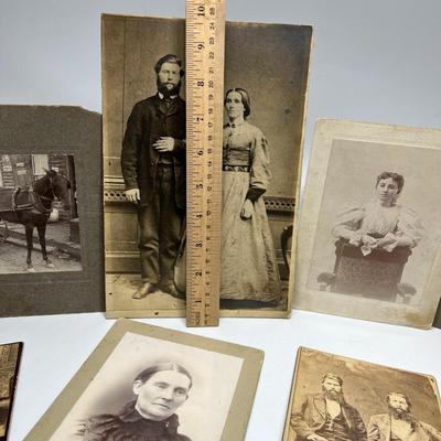 Lot of Antique Cabinet Card Portraits, Couple Photos, Daily Life Photography & More
