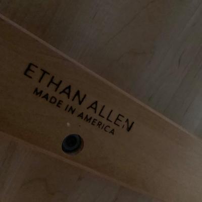 505 Ethan Allen Black Base Wooden Coffee Table