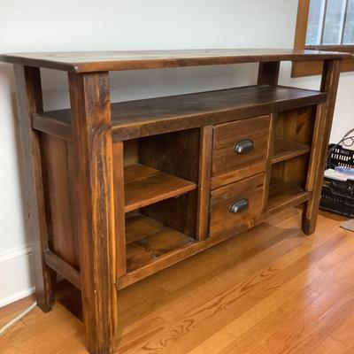 509 Rustic Console Table with Two Drawers and Shelves