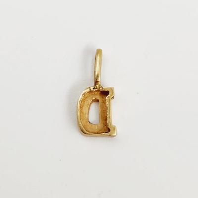 14K GOLD "D" PENDANT