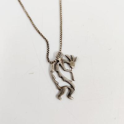 . 925 & STERLING KOKOPELLI PENDANT & NECKLACE