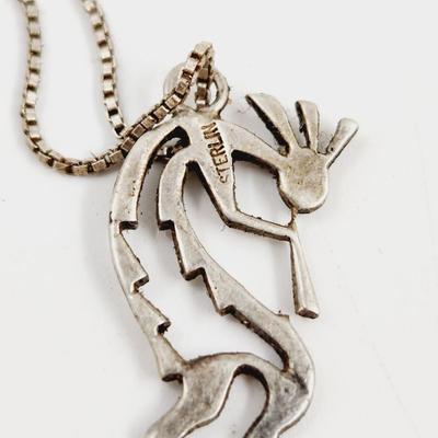 . 925 & STERLING KOKOPELLI PENDANT & NECKLACE