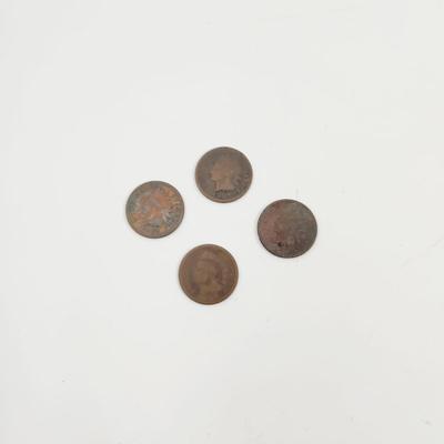 4 - 1887 INDIAN HEAD PENNIES