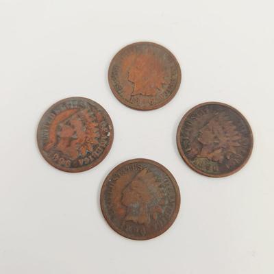 4 - 1896 INDIAN HEAD PENNIES