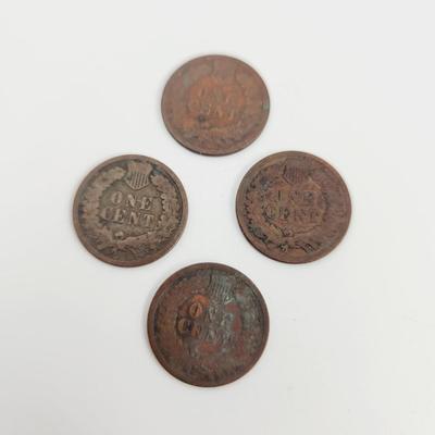 4 - 1891 INDIAN HEAD PENNIES