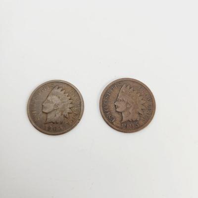 2 - 1905 INDIAN HEAD PENNIES