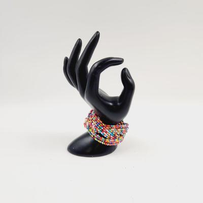 MULTI COLORED BEADED WIRED BRACELET