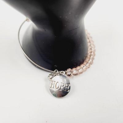 HOPE BREAST CANCER BEADED BRACELET