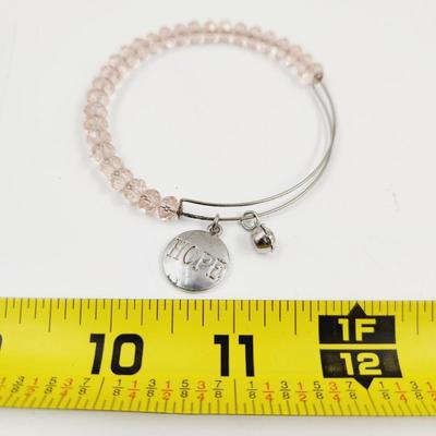 HOPE BREAST CANCER BEADED BRACELET