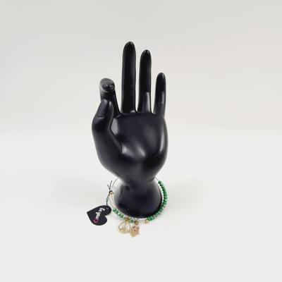 EVIL EYE / PEACE SIGN BEADED BRACELET