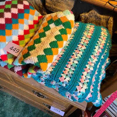 Lot of crochet throws