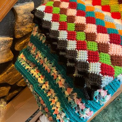 Lot of crochet throws
