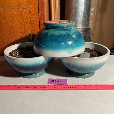 3 matching planter bowls Terra Cotta