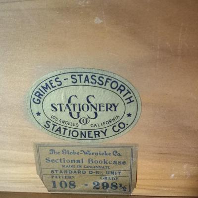 Vintage 3 stack glass door wood Lawyer's Sectional Bookcase