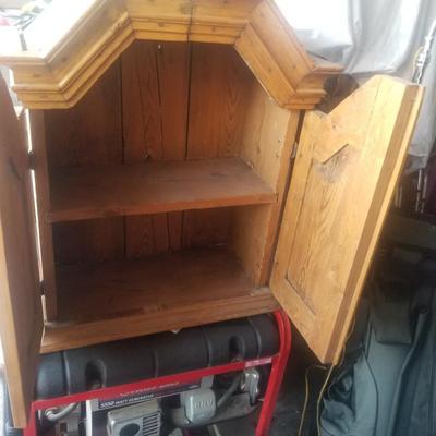 Antique pine hanging cupboard
