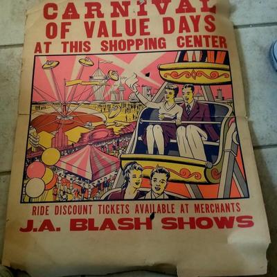 Old  Carnival broadside for J.A. Blast shows