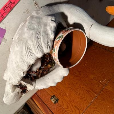 Cement Swan Planter