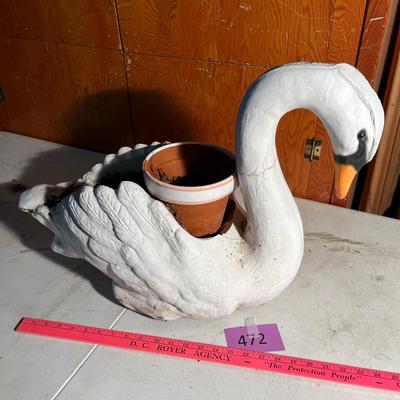 Cement Swan Planter