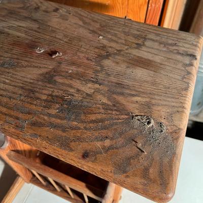 Oak magazine rack
