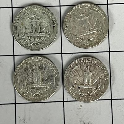 (4) 90% Silver Quarters 