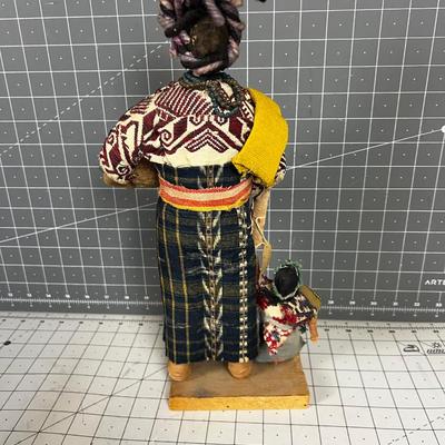 Guatemalan Antique Doll of Mother and Child 