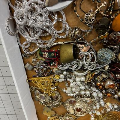 Costume Jewelry Lot: Pendants, Earrings, Bracelets