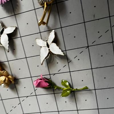 Vintage Flower and Butterfly pins