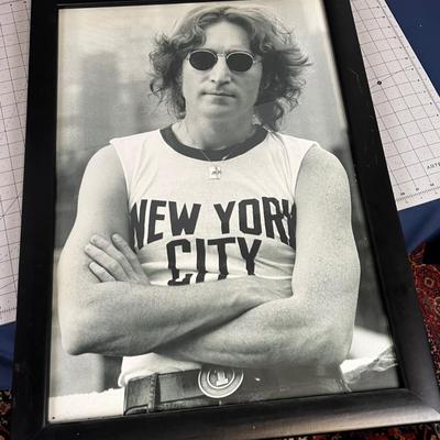 Framed Poster Print of John Lennon, NYC