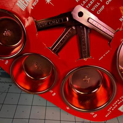 Vintage Measuring Cup Set, Copper Colored Aluminum 