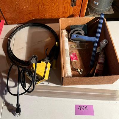 Flat of tools & light