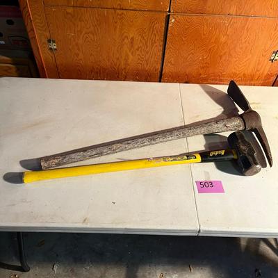 Sledge Hammer & Antique Pick