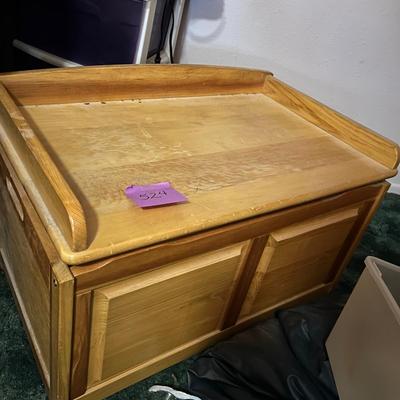 Oak toy bin