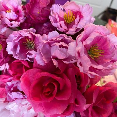 Artificial pink flowers