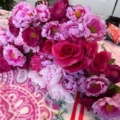 Artificial pink flowers
