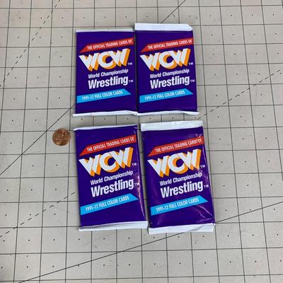 #23 4 Packs of Sealed WCW 1991 Cards