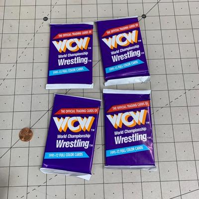 #25 4 Packs of Sealed WCW 1991 Cards