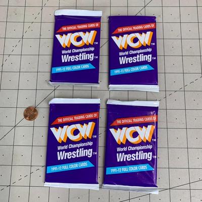 #26 4 Packs of WCW Sealed 1991 Cards 