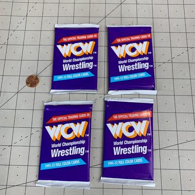 #27 4 Packs of Sealed WCW 1991 Cards