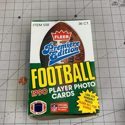 #33 Open Box of Premiere Edition Football 1990 Player Cards