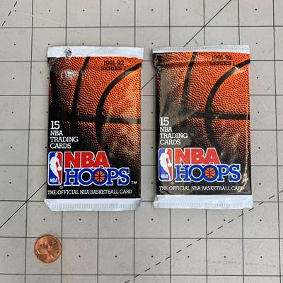 #49 NBA Hoops 91-92 Card Packs (One Slightly Opened)