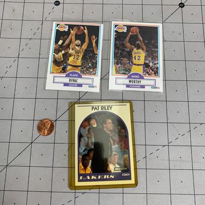 #79 Lakers- Divac, Worthy and Riley Cards