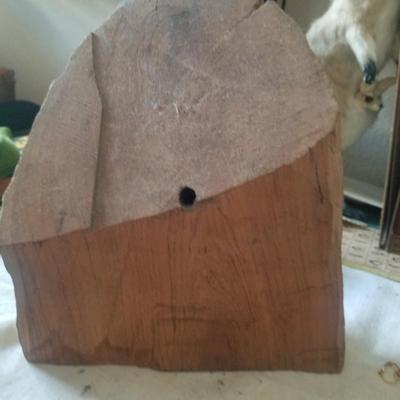 Vi tage carved wooden Elephant 10 inches  in wood piece