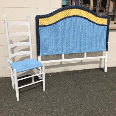Ladder Back Chair and Full Size Headboard