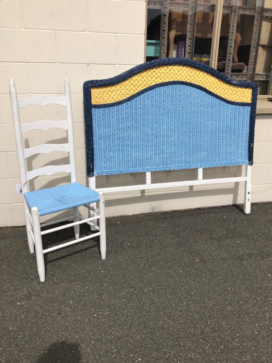 Ladder Back Chair and Full Size Headboard