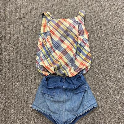Vintage Sears Swim Suit Cowgirl Country Denim and Plaid Two Piece Sexy Cosplay Costume
