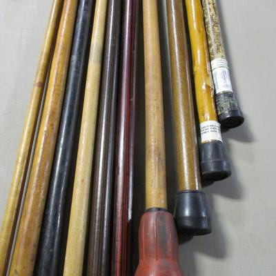 Collection Of Wood Bent Handle Walking Canes