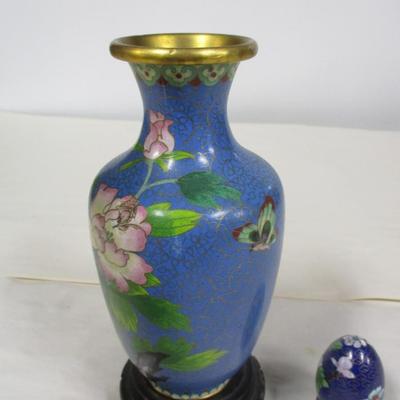 Brass Asian Vase & Egg