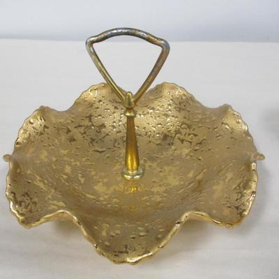 Dixon Art Studios 22 Kt Weeping Gold Candy Dishes