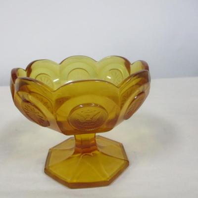 Fostoria Amber Glass Coin Dishes
